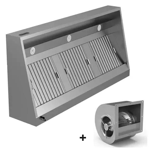 Industriemfang med motor - 2400 x 950 x 520 mm
